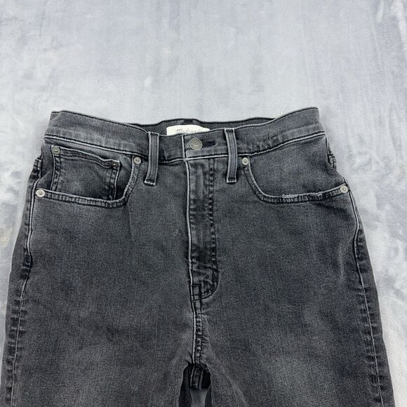 Madewell Jeans Womens Size 27 Faded Black Slim Demi Boot Cut Distressed *FLAW - Picture 3 of 16